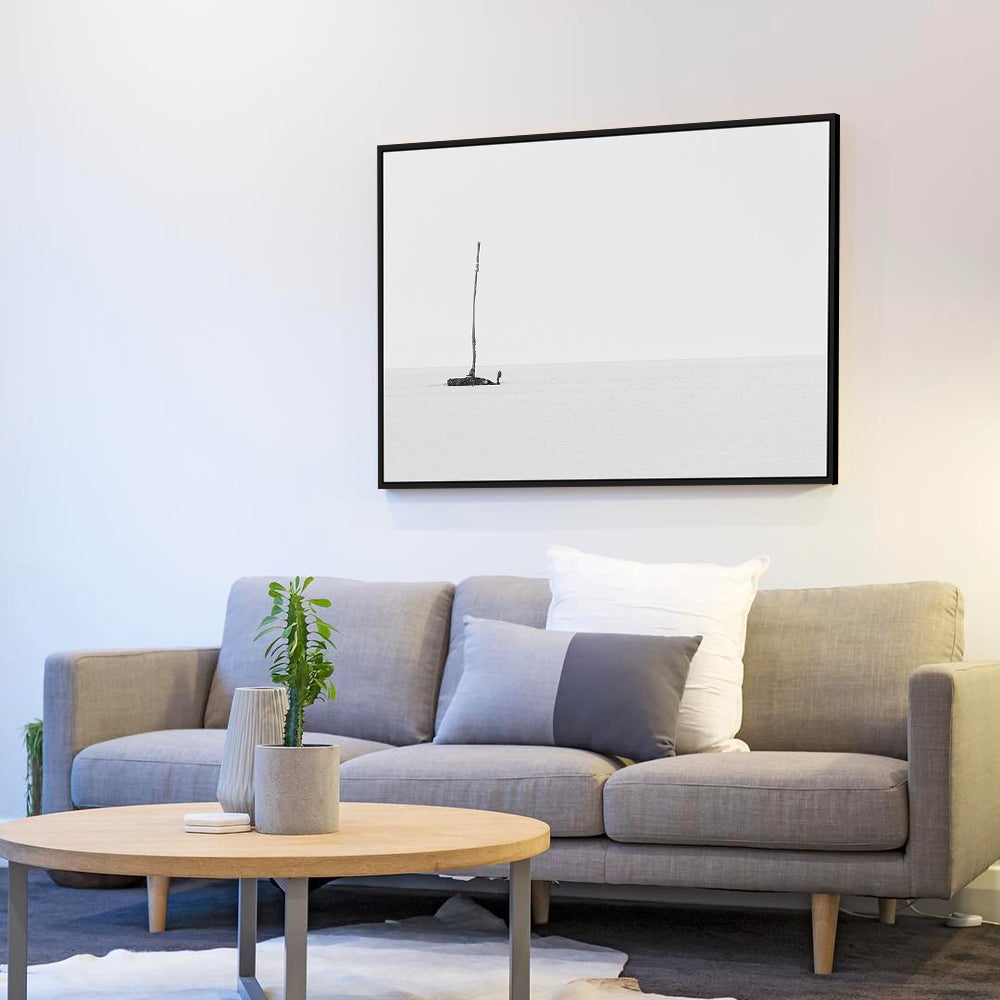 Solitary Stick On The Beach Canvas Wall Art