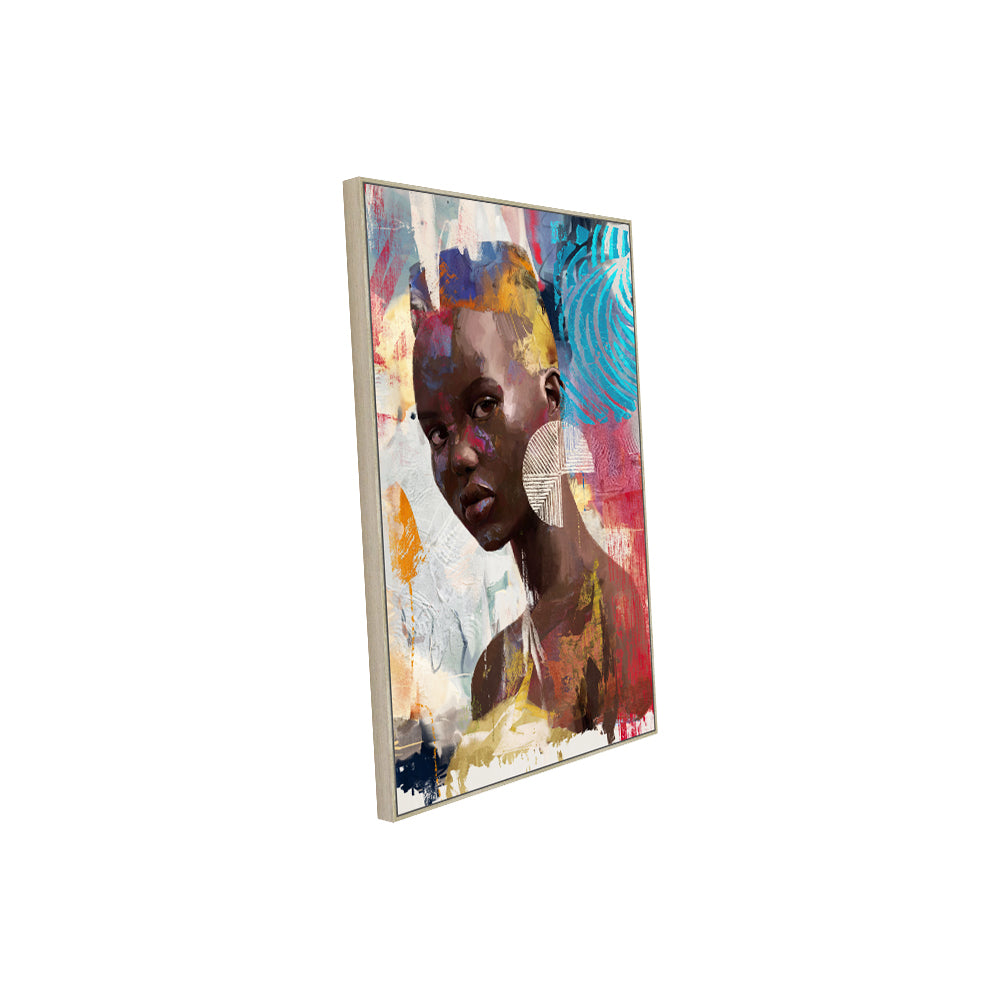 Vibrant Portrait of Modern Elegance Canvas Wall Art