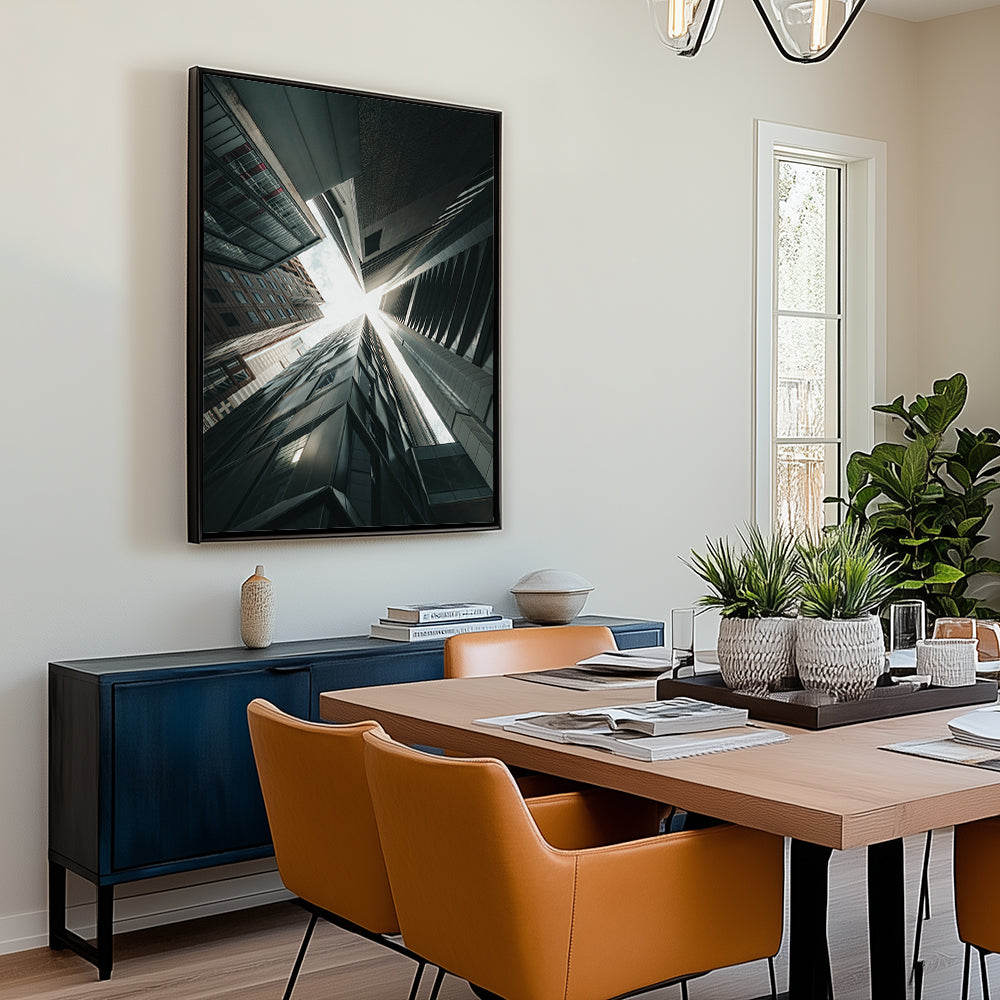 Skyscraper Radiance Canvas Wall Art – Urban Architectural Marvel