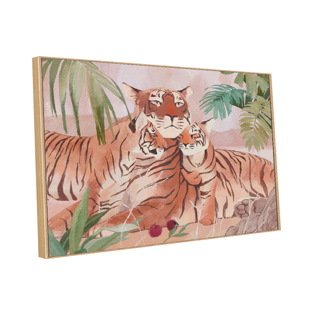 Tender Tigers in the Wild Canvas Wall Art