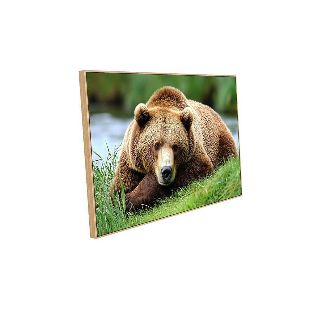 Tranquil Grizzly: Nature-Inspired Canvas Wall Art