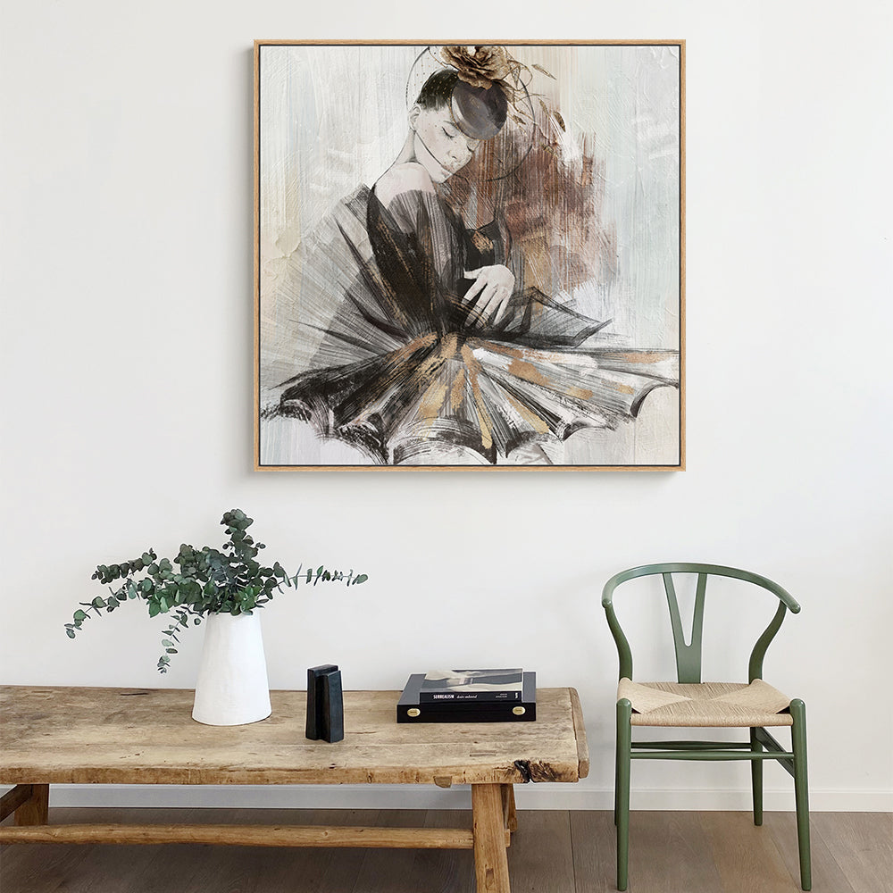 Elegance in Motion: The Ballerina's Poise Canvas Wall Art