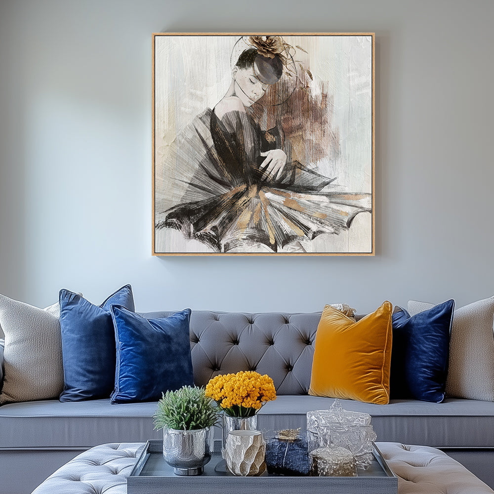 Elegance in Motion: The Ballerina's Poise Canvas Wall Art