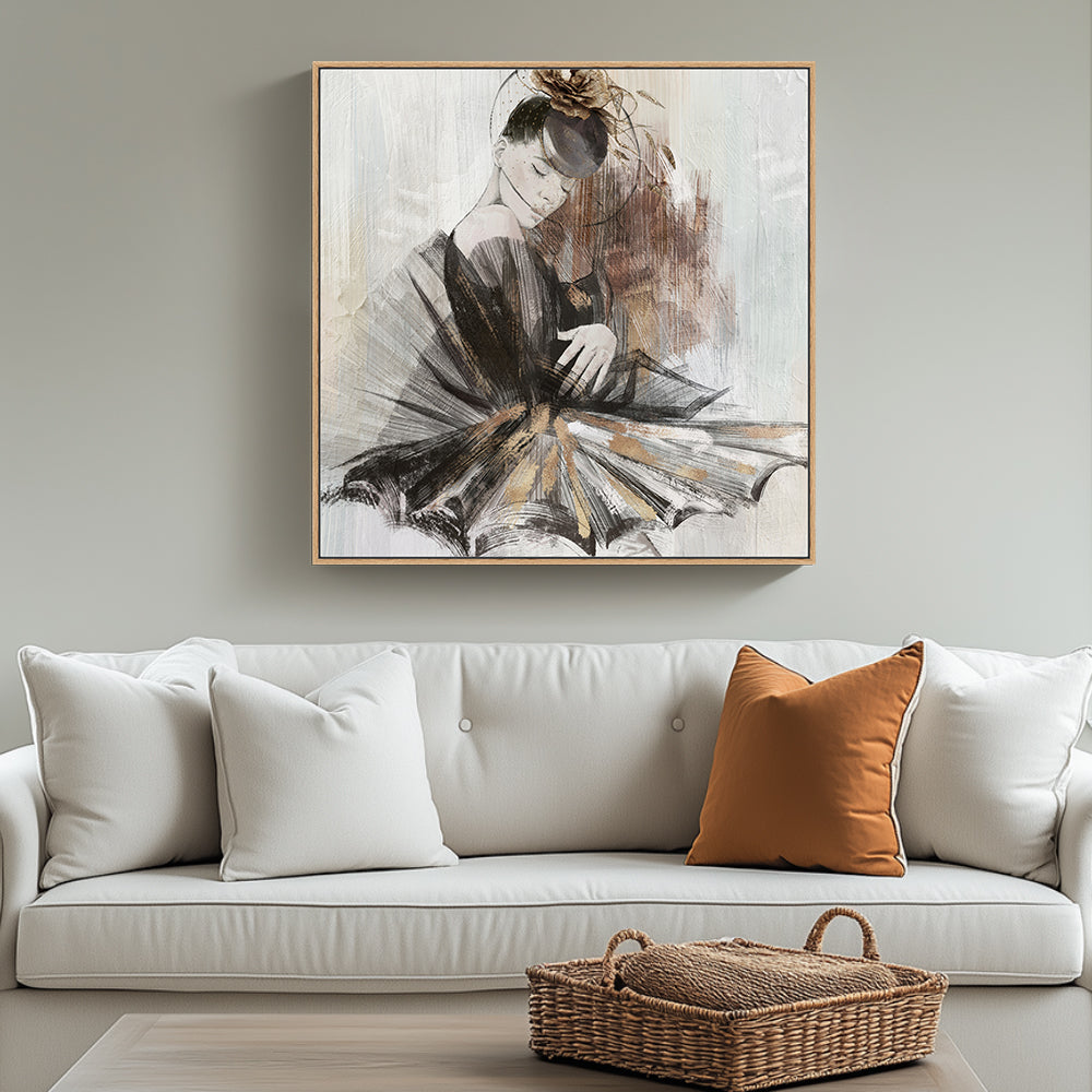 Elegance in Motion: The Ballerina's Poise Canvas Wall Art