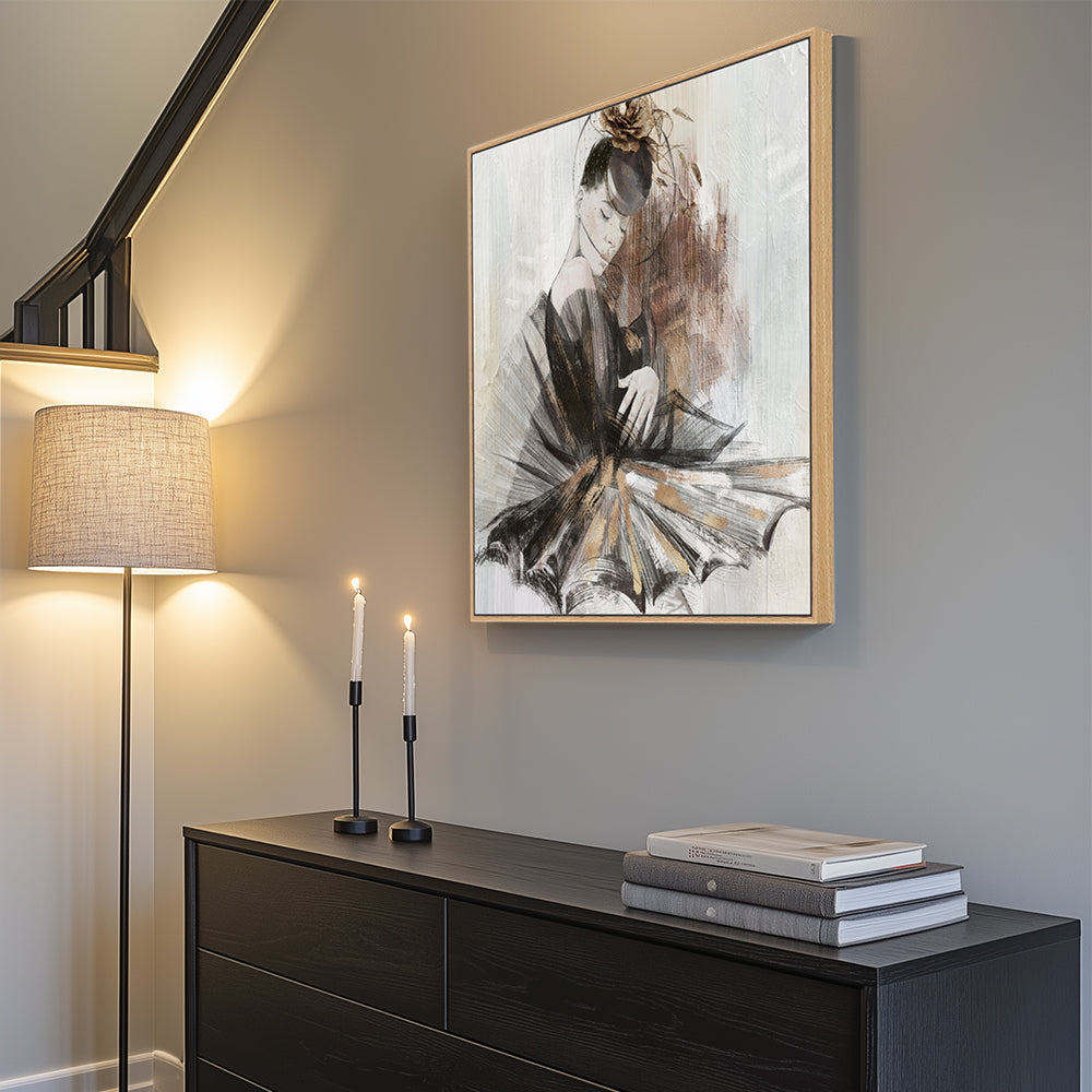 Elegance in Motion: The Ballerina's Poise Canvas Wall Art