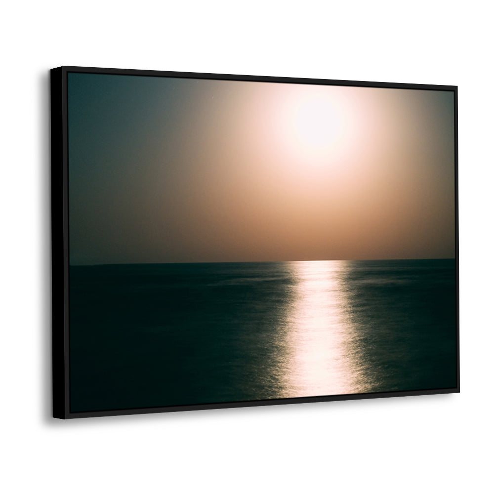 Golden Horizon – Serene Ocean Sunset Canvas Wall Art