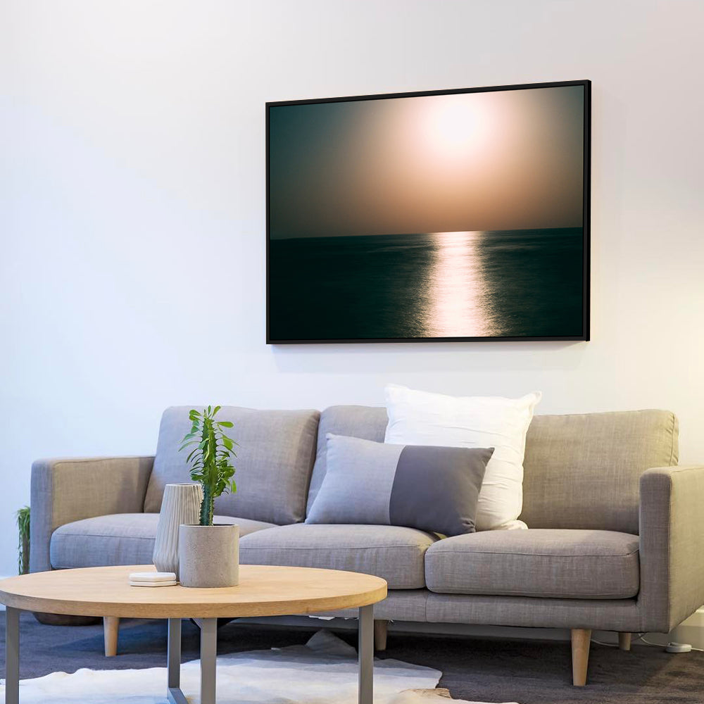 Golden Horizon – Serene Ocean Sunset Canvas Wall Art