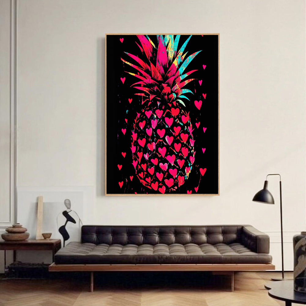 Neon Pineapple – Vibrant Tropical Décor Canvas Wall Art