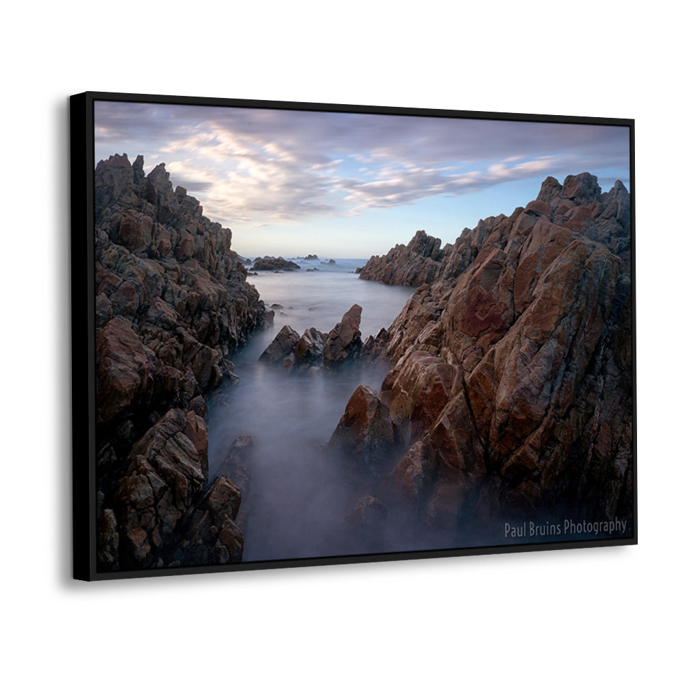 Misty Coastal Rockscape Canvas Wall Art