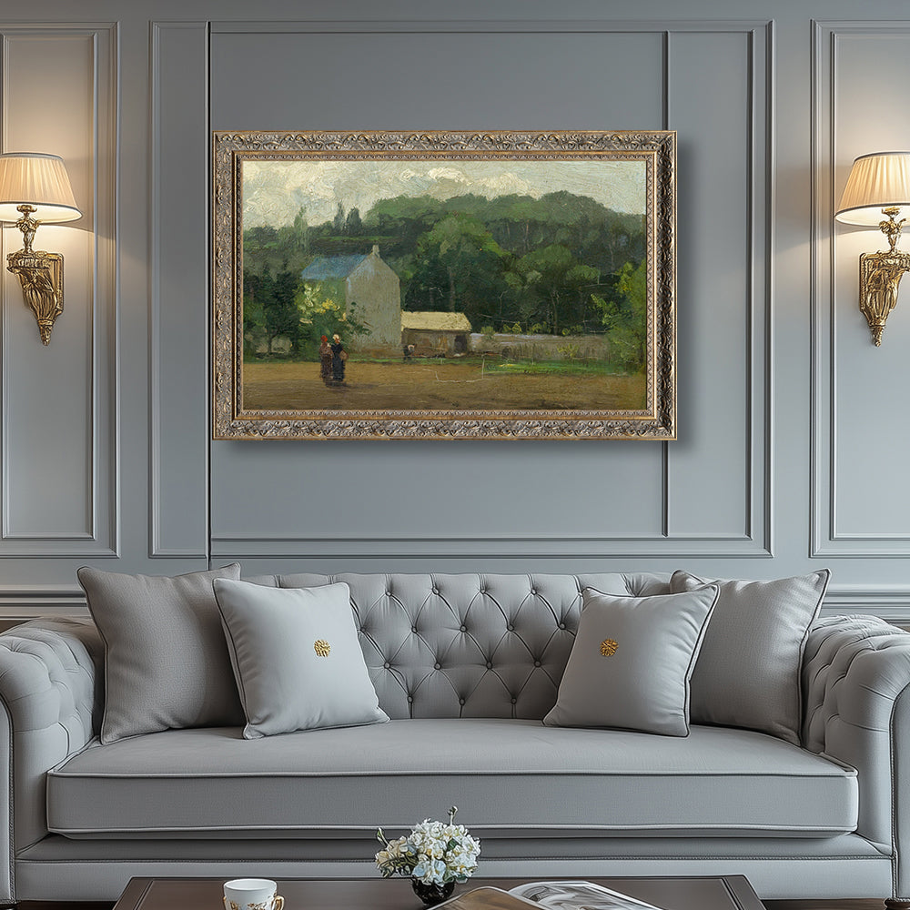 The Farm At Pontoise By Camille Pissarro