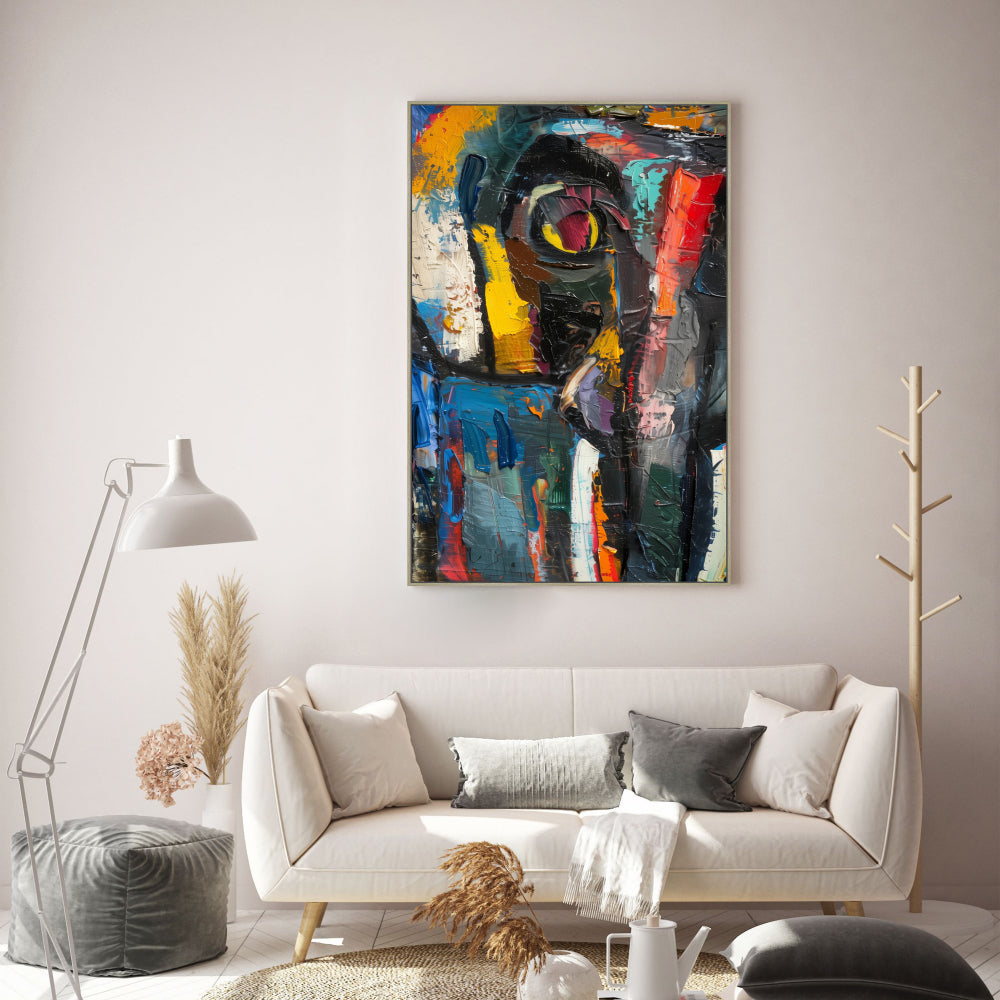 Vibrant Expression in Textured Acrylic Canvas Wall Art