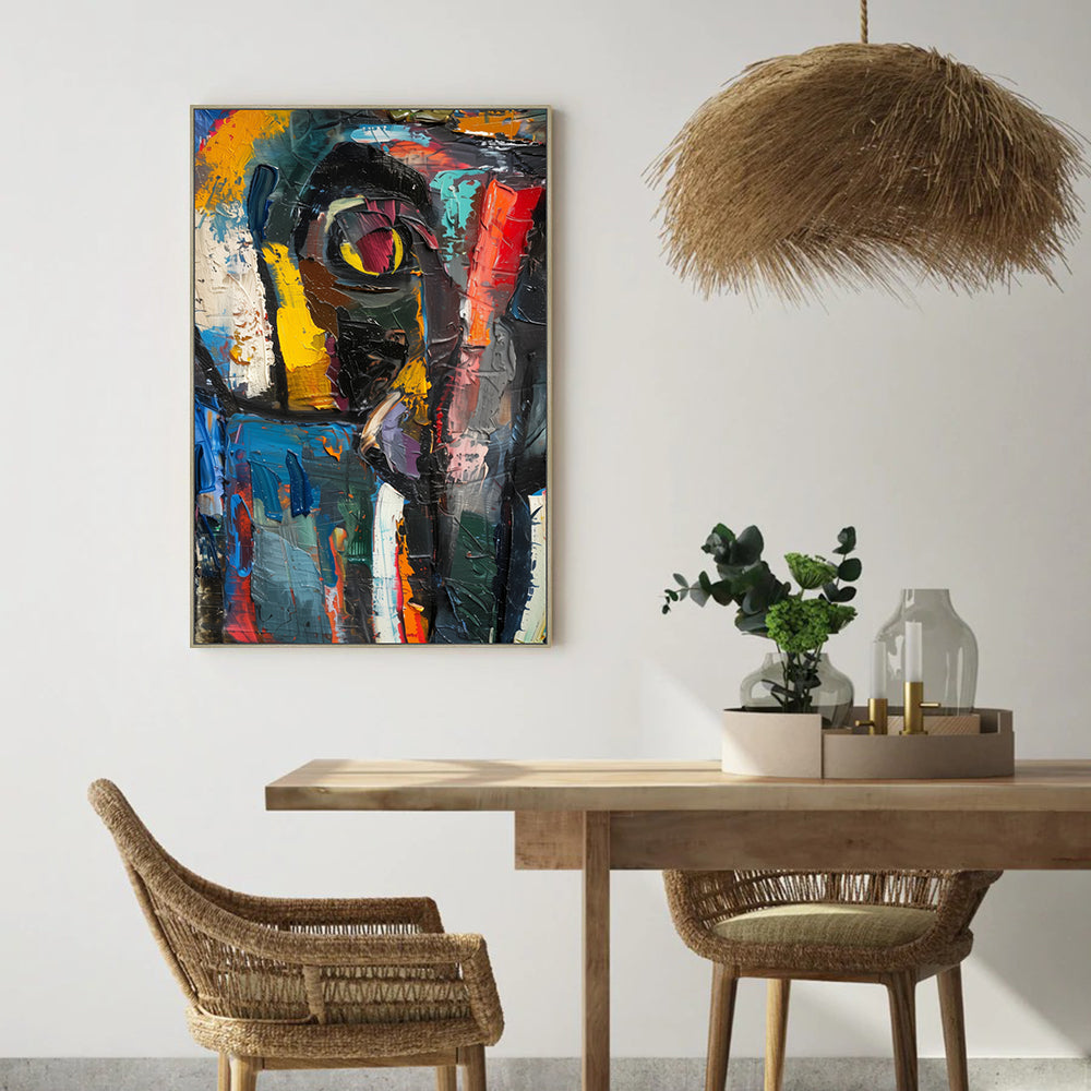 Vibrant Expression in Textured Acrylic Canvas Wall Art