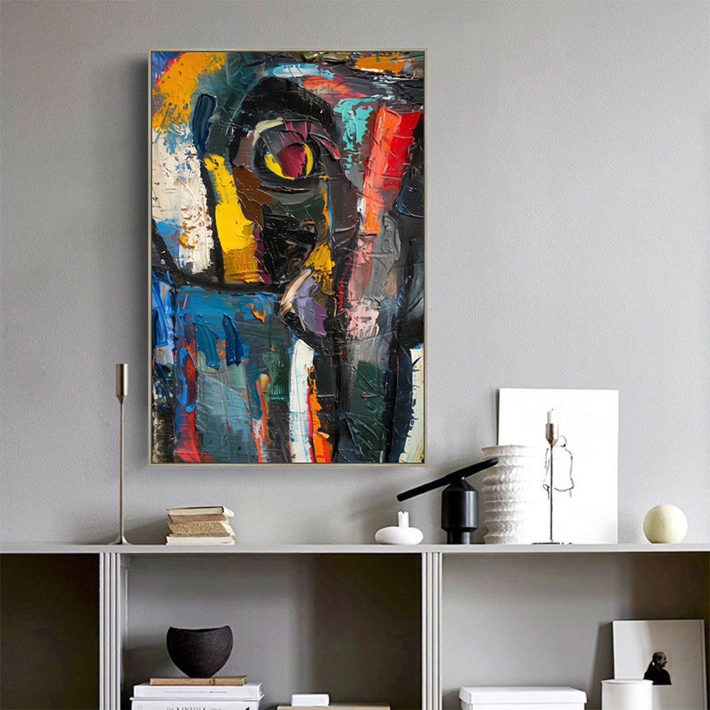 Vibrant Expression in Textured Acrylic Canvas Wall Art