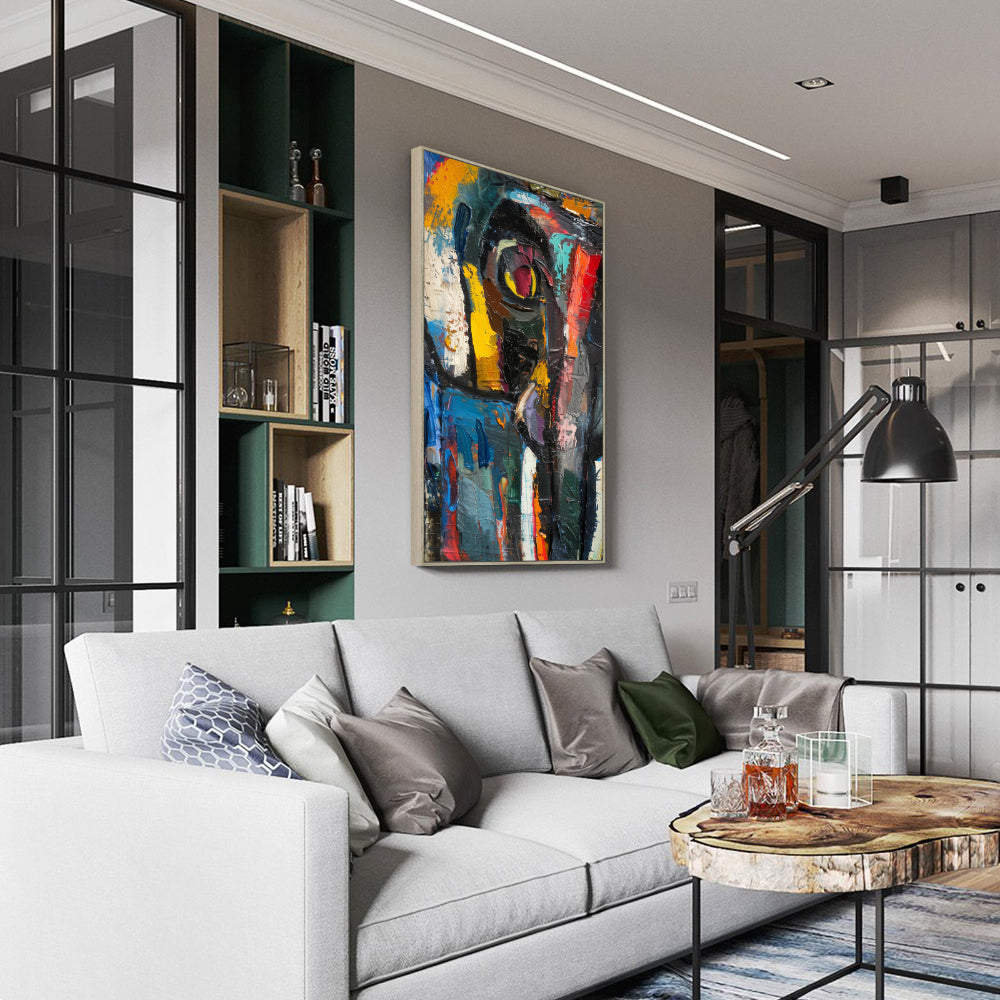 Vibrant Expression in Textured Acrylic Canvas Wall Art