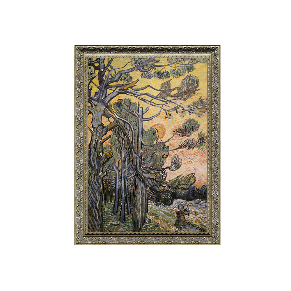 Pine Trees At Sunset By Vincent Van Gogh