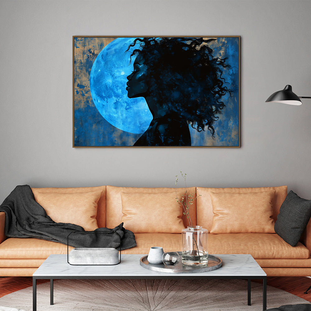 Mystical Blue Moon Canvas Wall Art