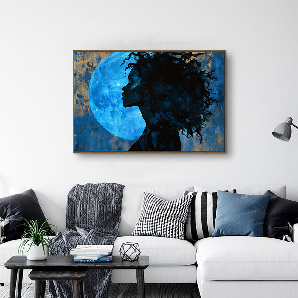 Mystical Blue Moon Canvas Wall Art