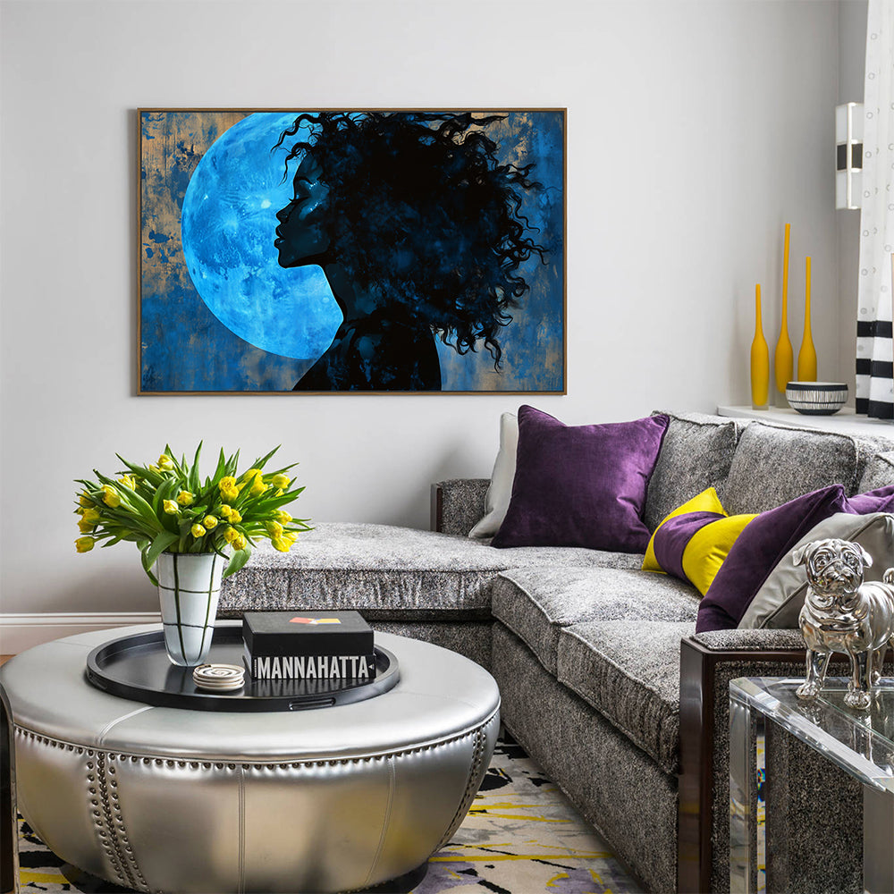 Mystical Blue Moon Canvas Wall Art