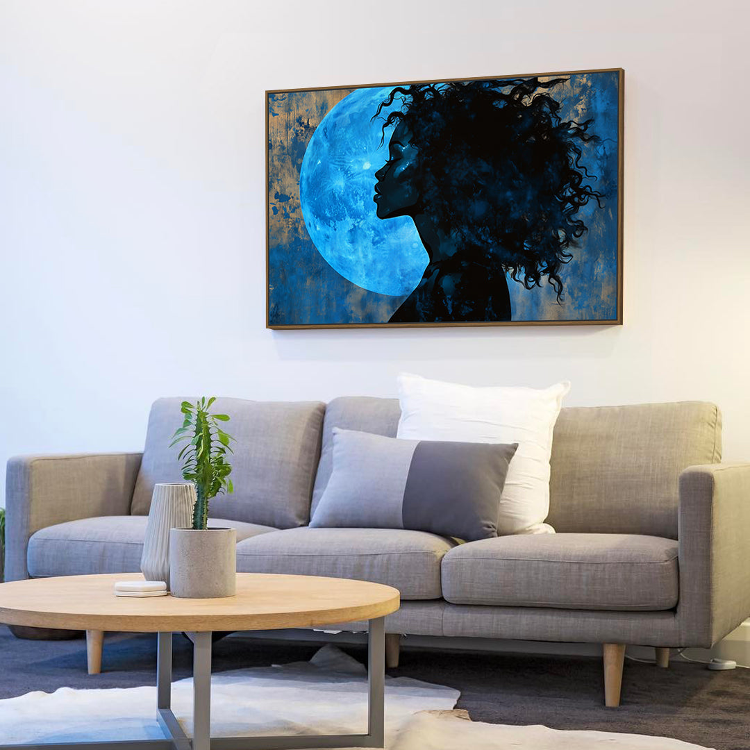 Mystical Blue Moon Canvas Wall Art