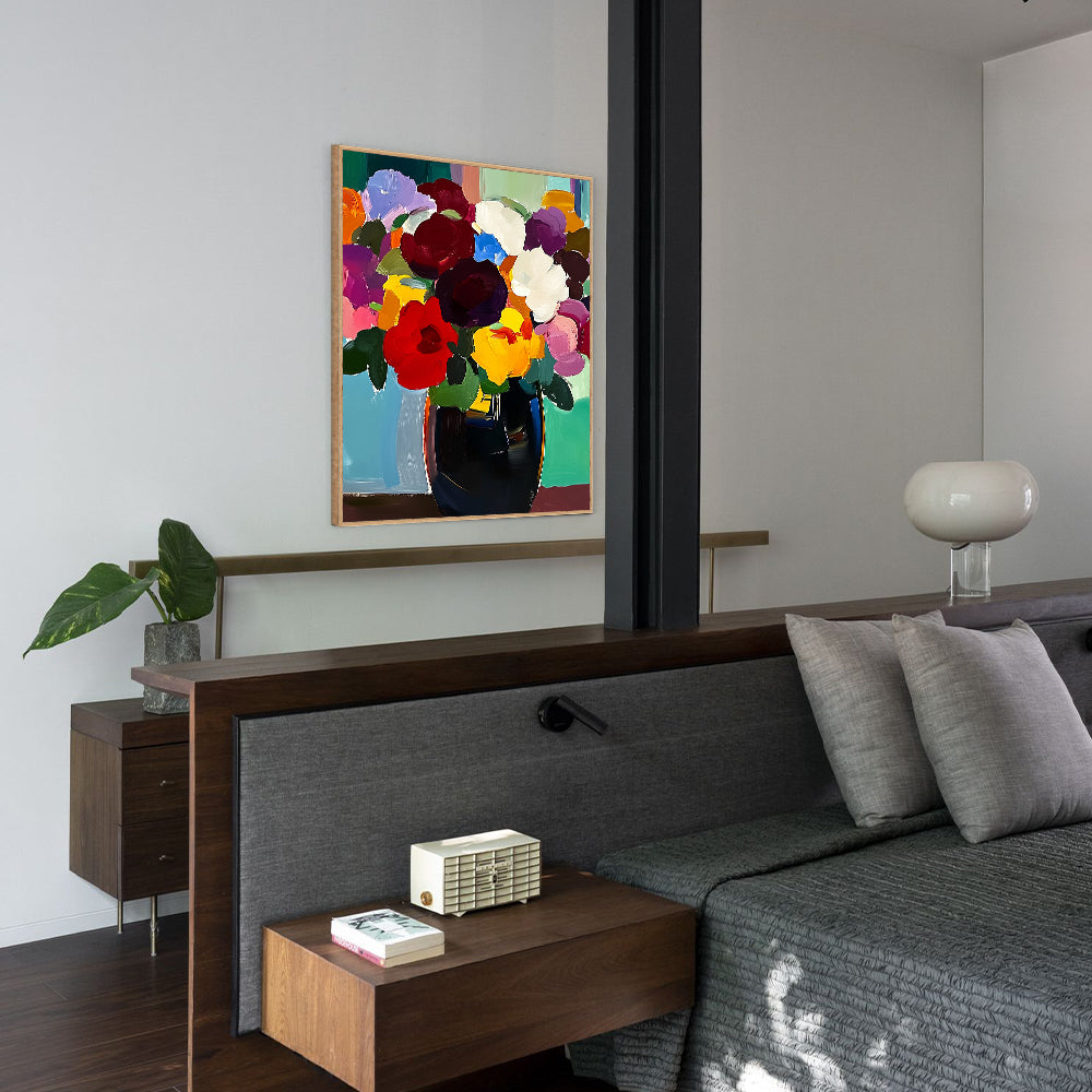 Vibrant Floral - Bold And Colorful Bouquet Design Canvas Wall Art