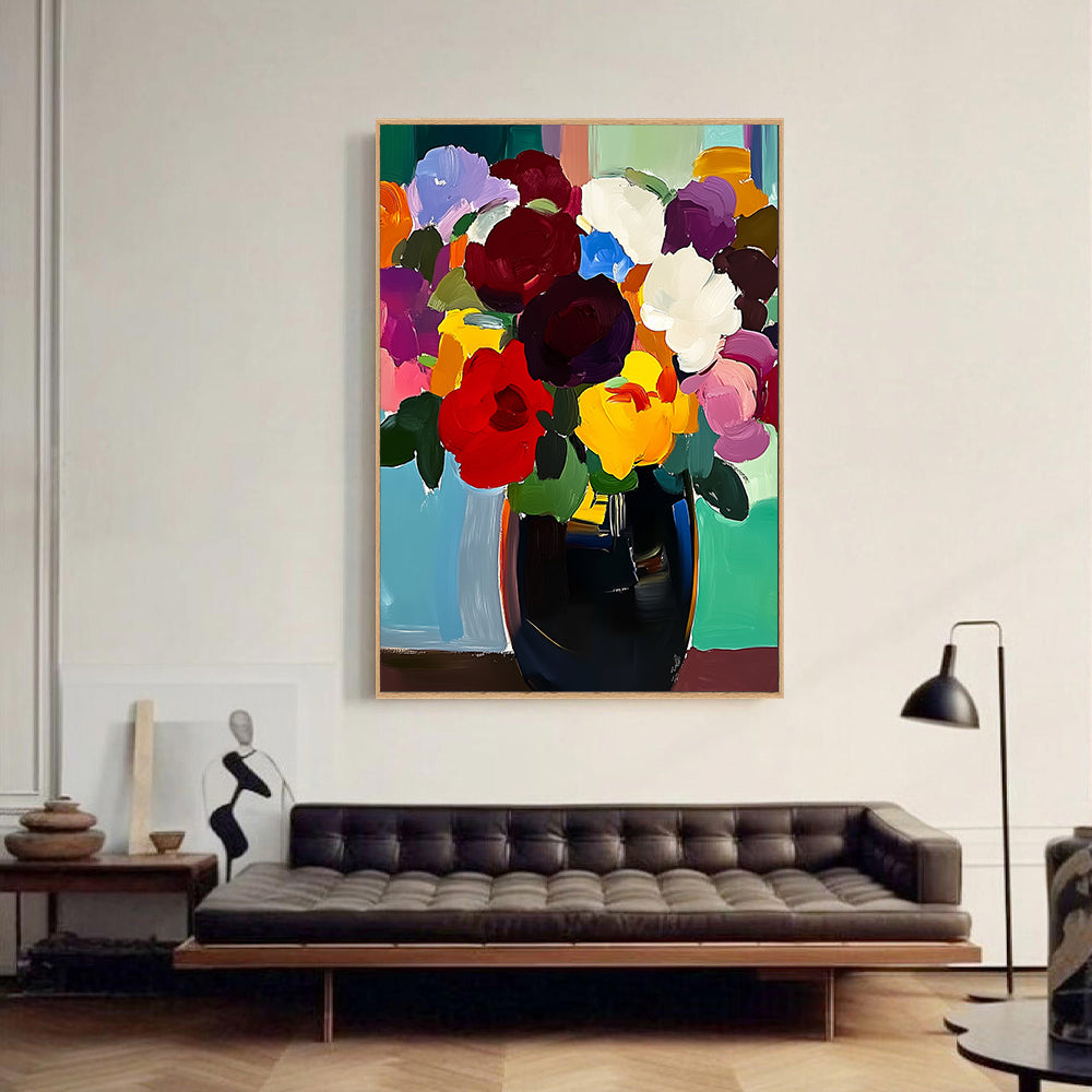Vibrant Floral - Bold And Colorful Bouquet Design Canvas Wall Art