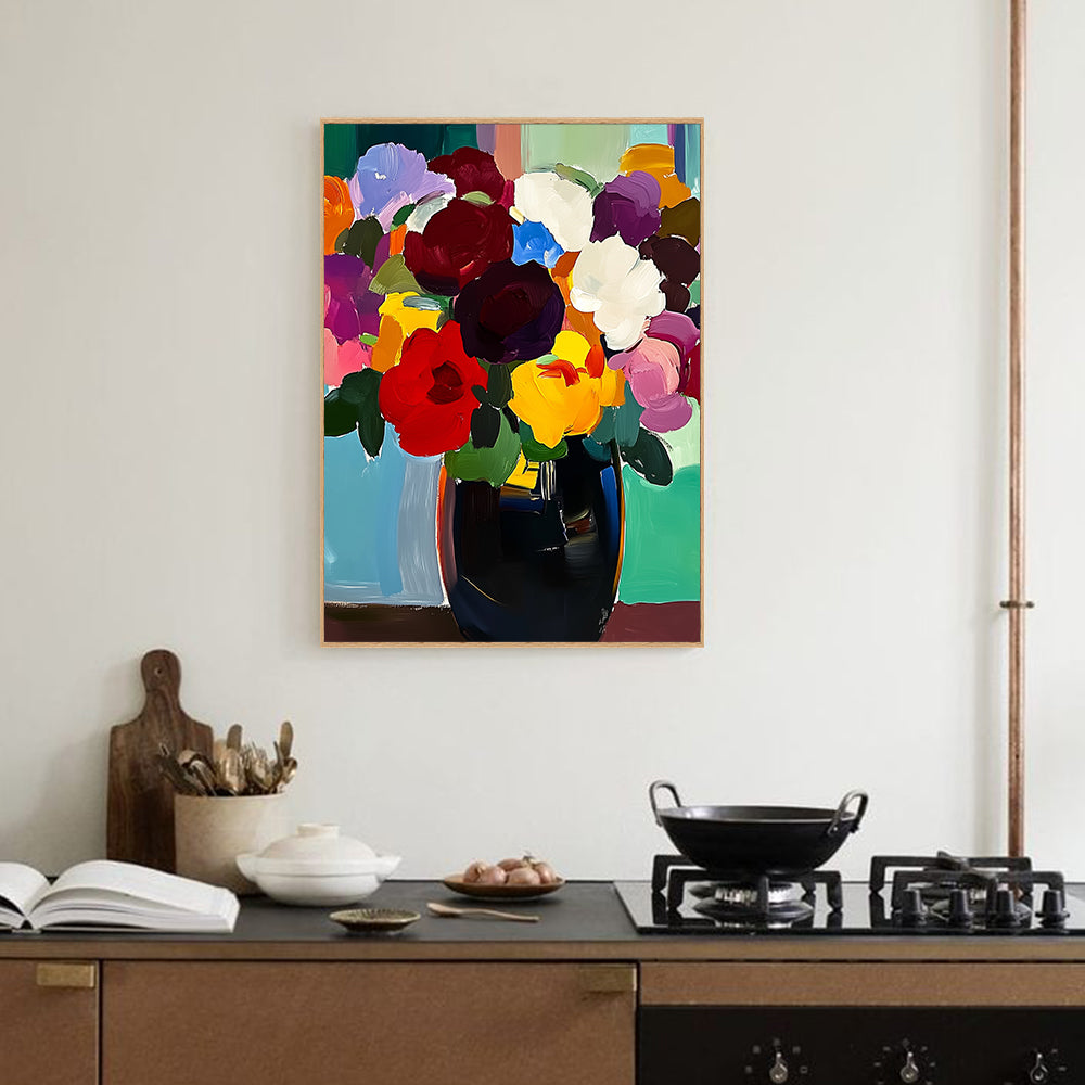 Vibrant Floral - Bold And Colorful Bouquet Design Canvas Wall Art