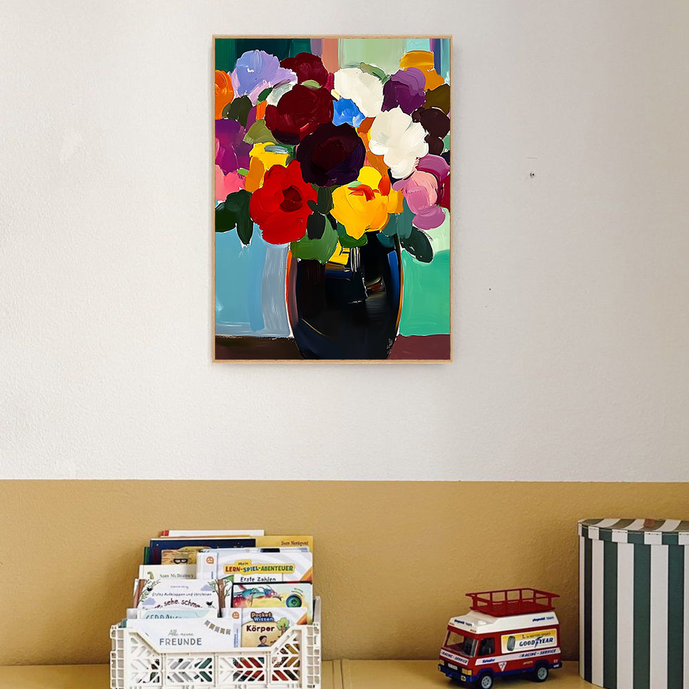 Vibrant Floral - Bold And Colorful Bouquet Design Canvas Wall Art