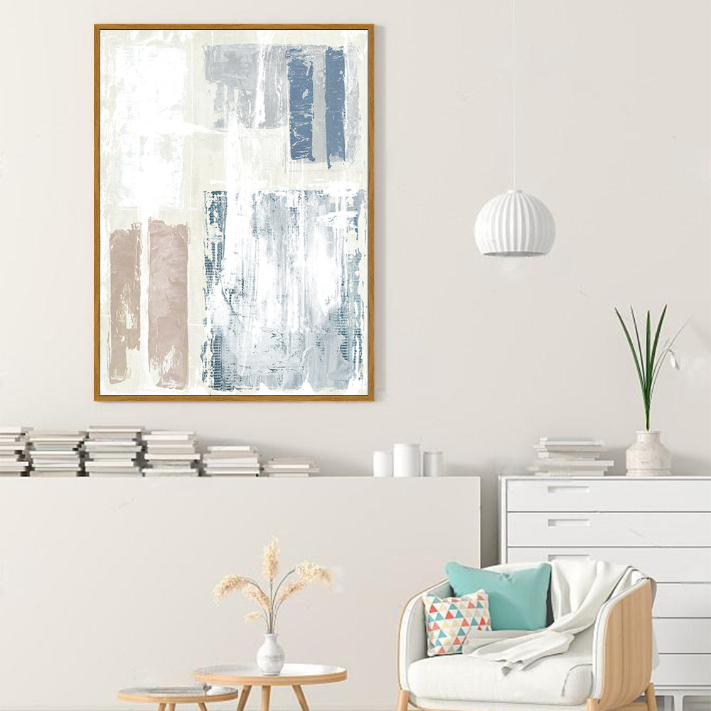 Modern Pastel Design In Blue, Pink, And White Canvas Wall Art