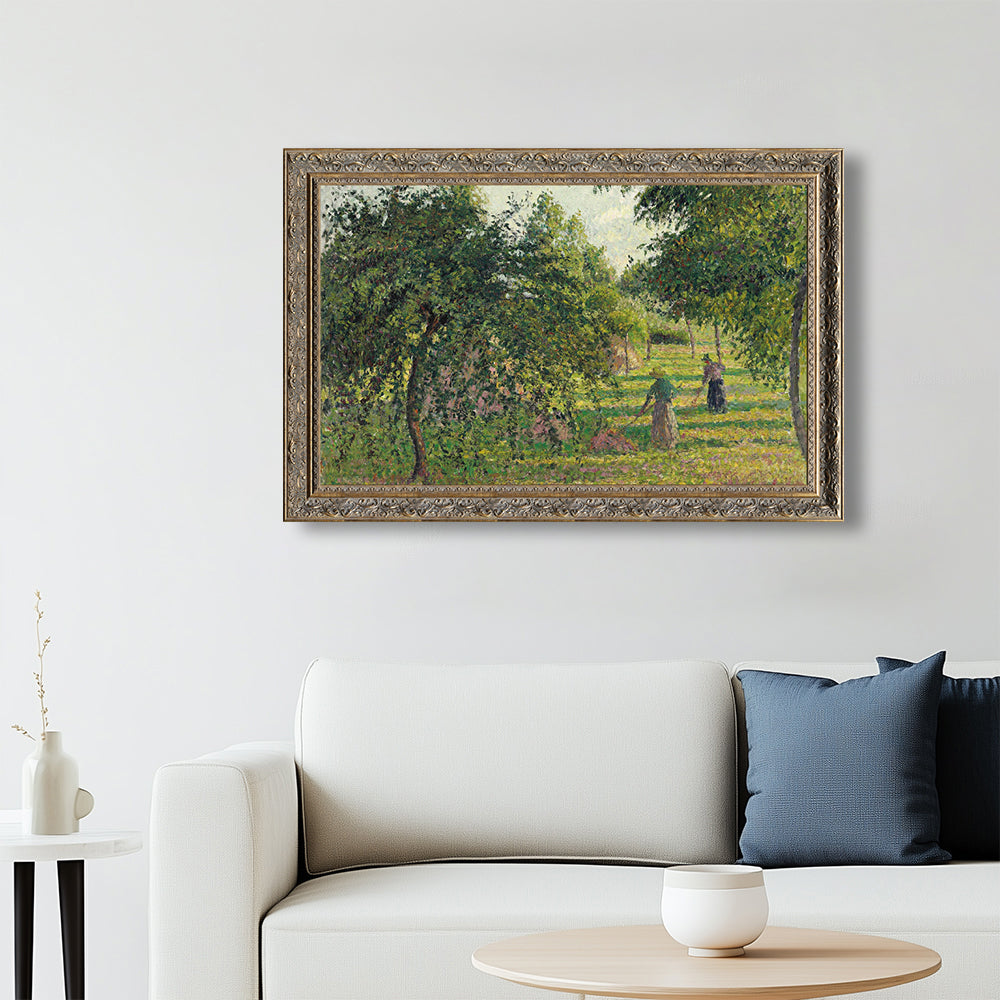 Apple Trees And Haymakers By Camille Pissarro