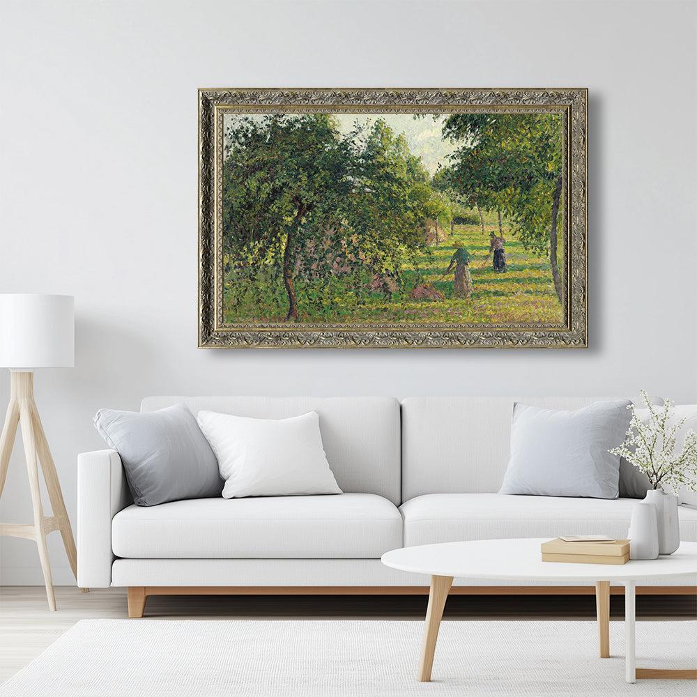 Apple Trees And Haymakers By Camille Pissarro