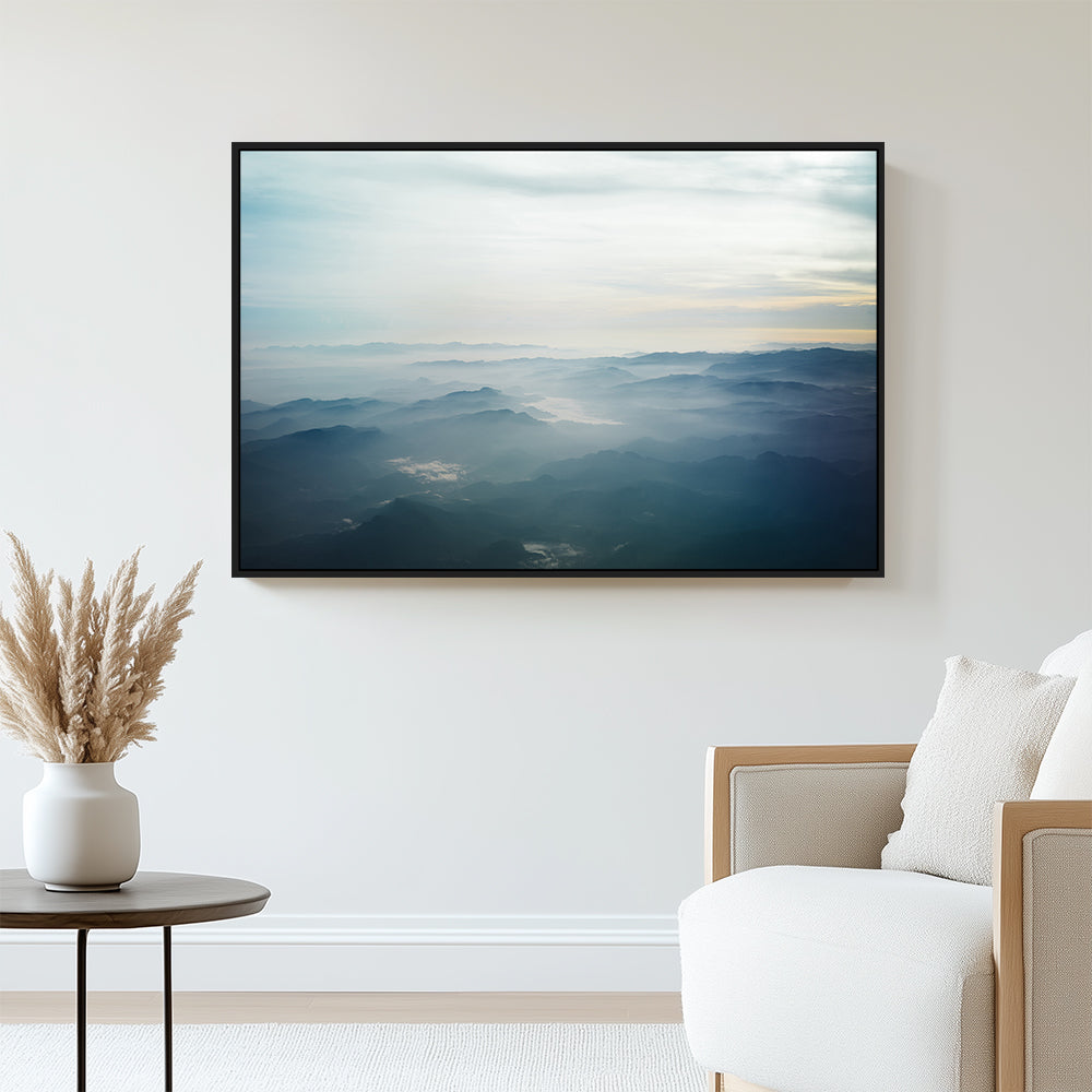 Serene Mountain Mist Canvas Wall Art