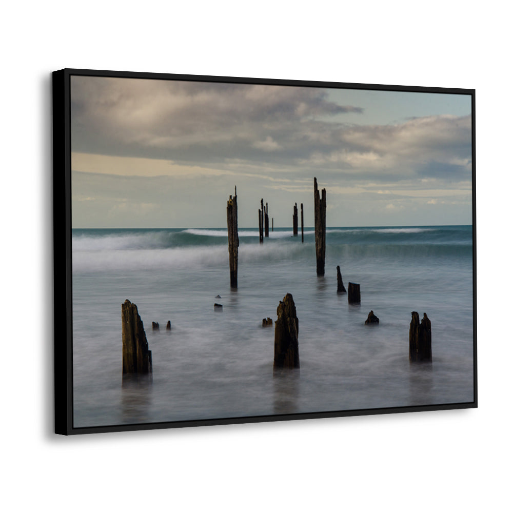 Mystic Ocean Ruins – Tranquil Seascape Canvas Wall Art