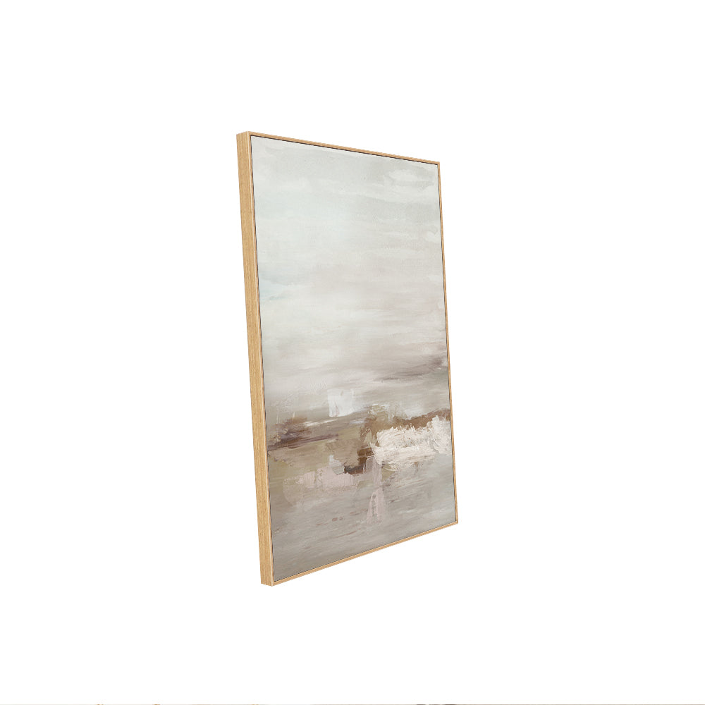 Soft Beige And Gray Landscape Design Canvas Wall Art