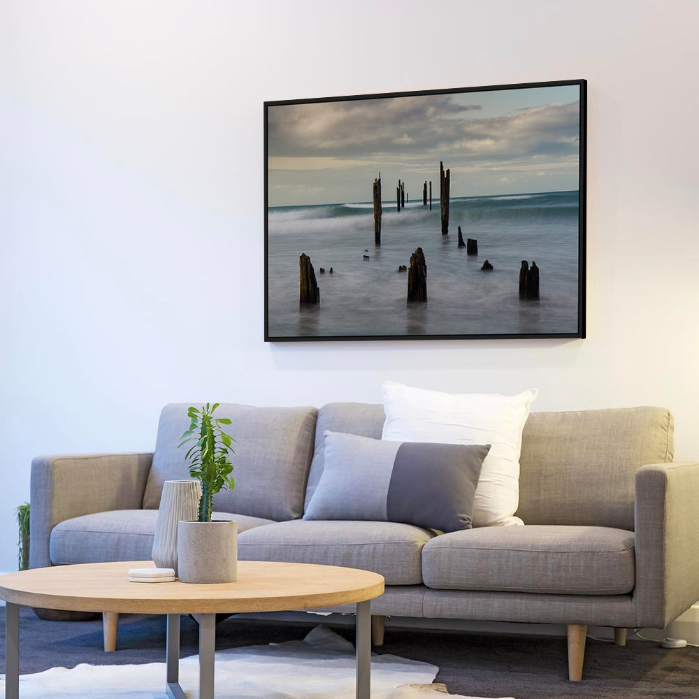 Mystic Ocean Ruins – Tranquil Seascape Canvas Wall Art