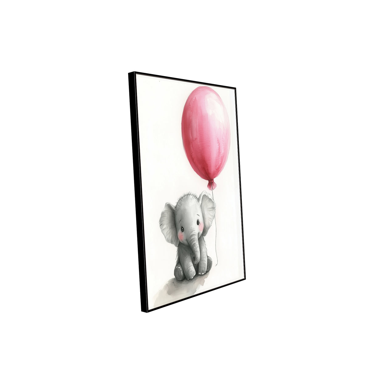 Adorable Elephant With Balloon Canvas Wall Art