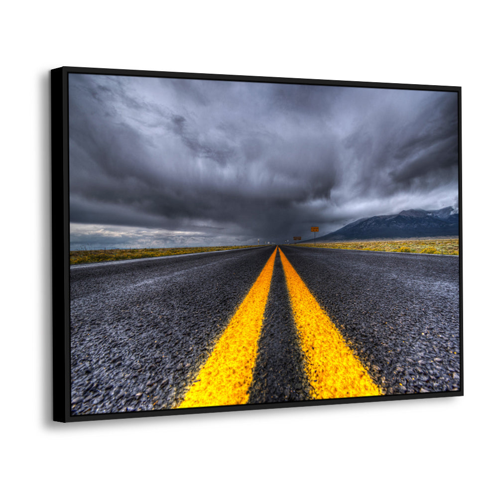 Stormy Open Road – Adventure & Freedom Canvas Wall Art