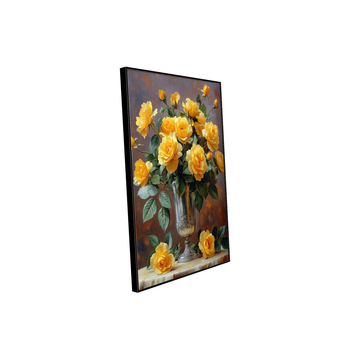 Elegant Yellow Roses Canvas Wall Art