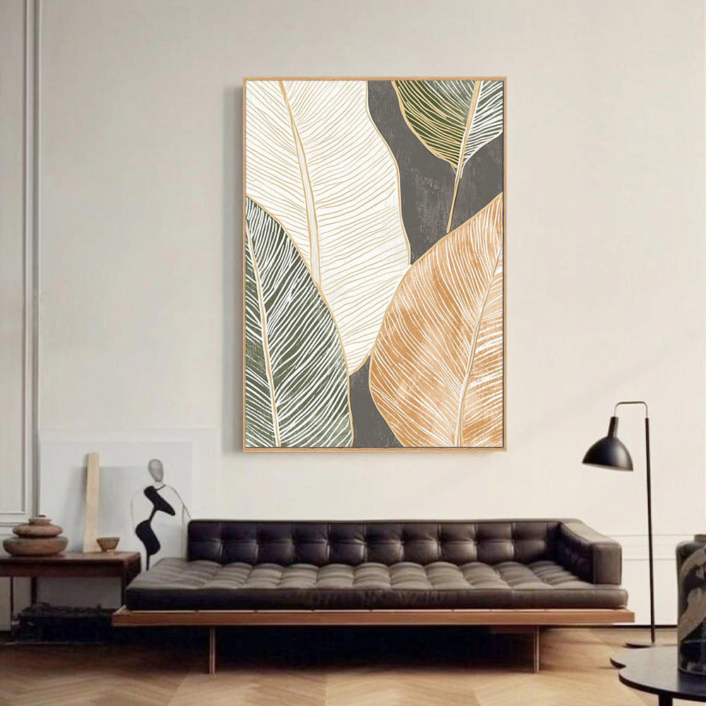 Botanical Elegance - Minimalist Leaf Design Canvas Wall Art