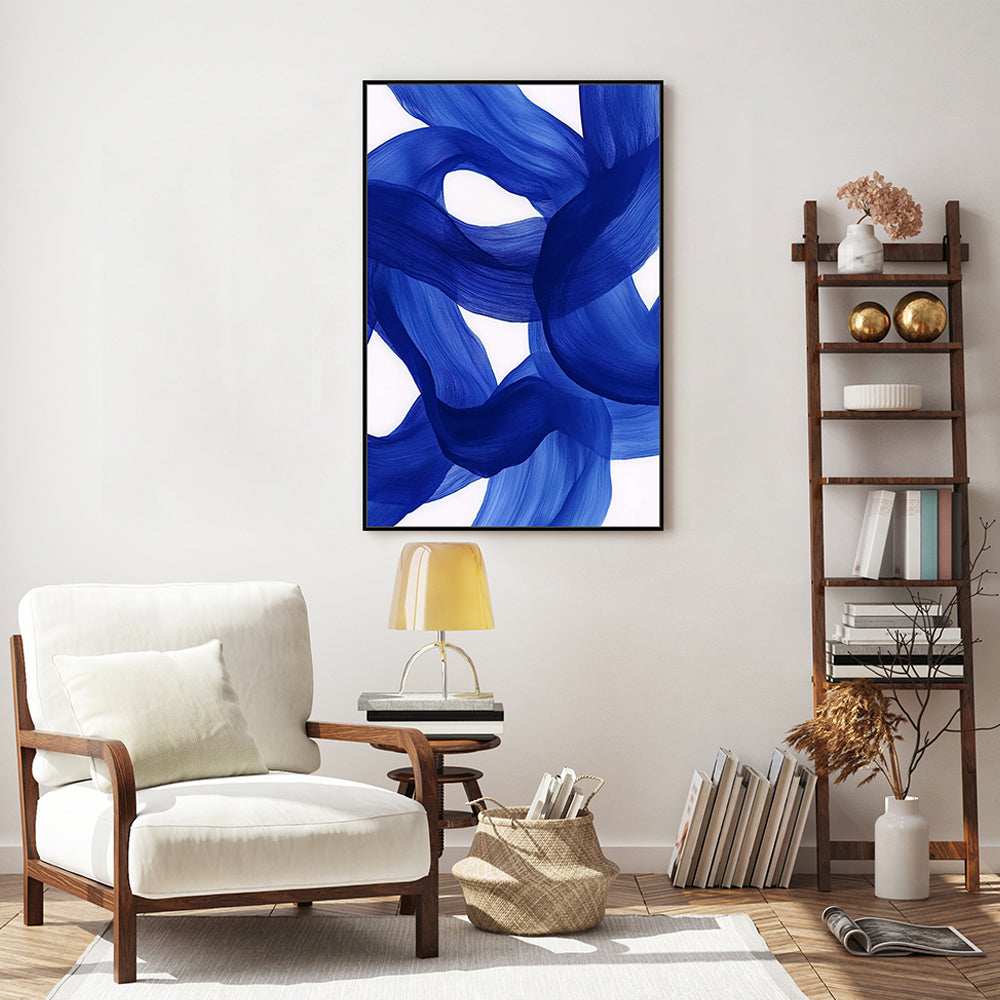 Blue Brushstroke Canvas Wall Art