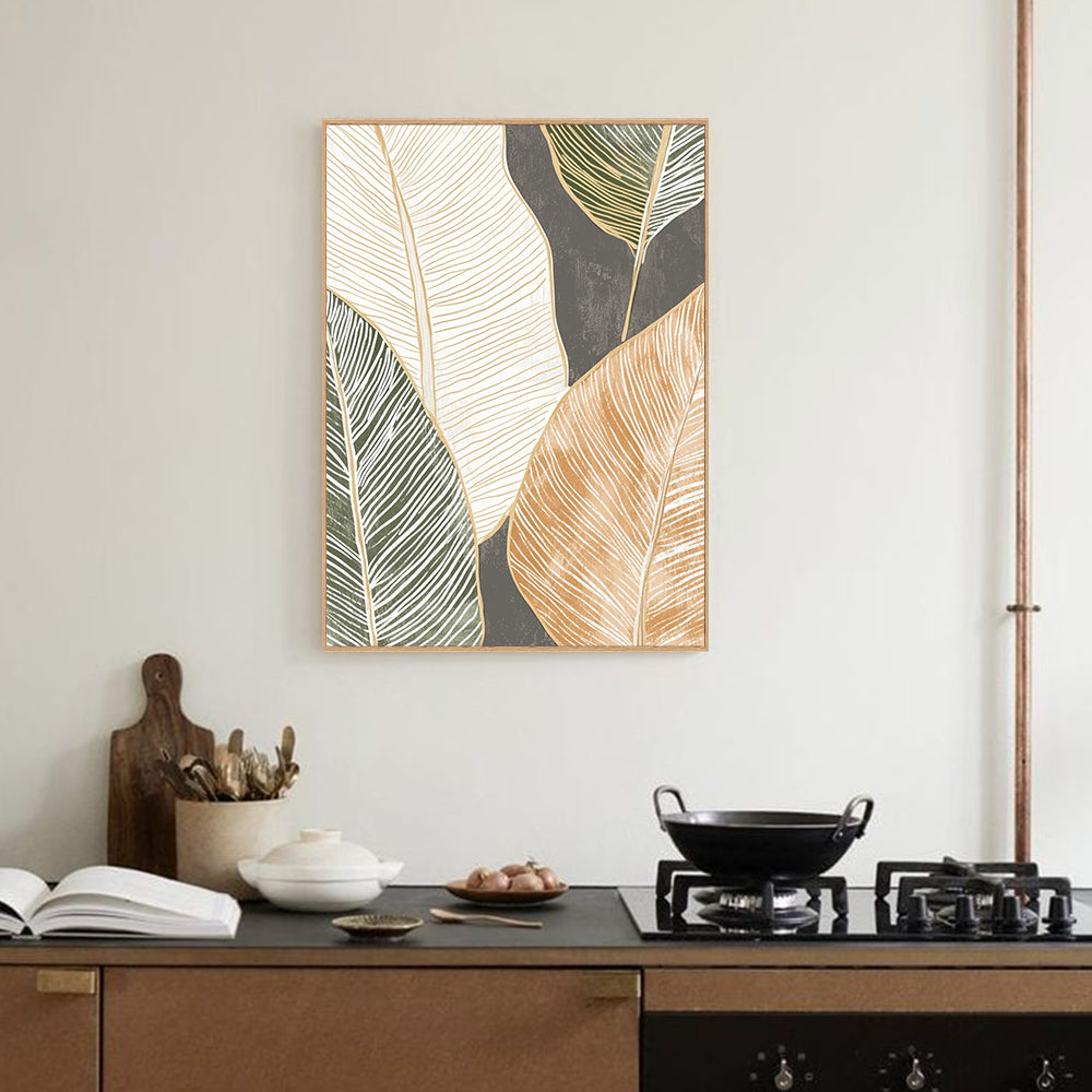 Botanical Elegance - Minimalist Leaf Design Canvas Wall Art