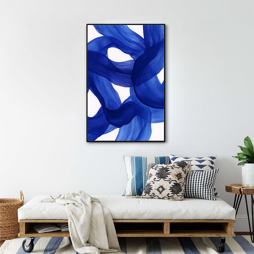 Blue Brushstroke Canvas Wall Art