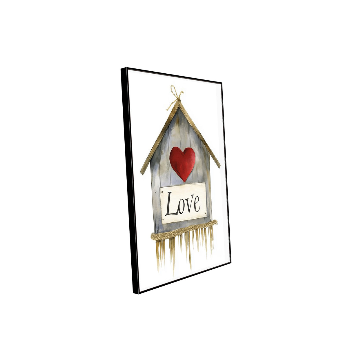 Rustic Love Birdhouse Canvas Wall Art