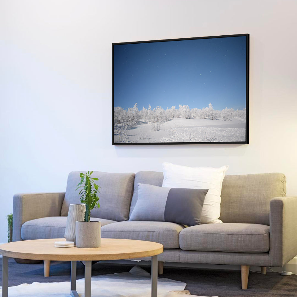 Winter Night Sky – Serene Snow Landscape Canvas Wall Art