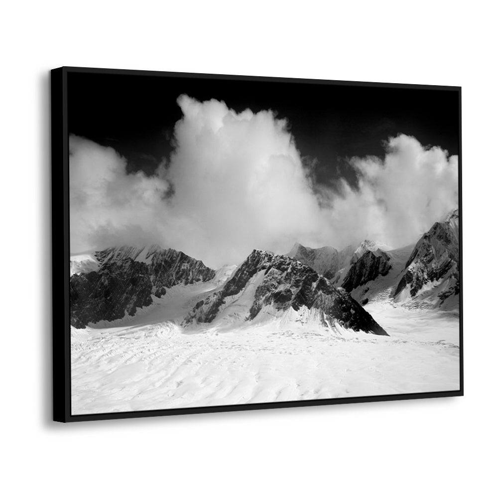 Majestic Mountain Peaks – Black & White Canvas Wall Art