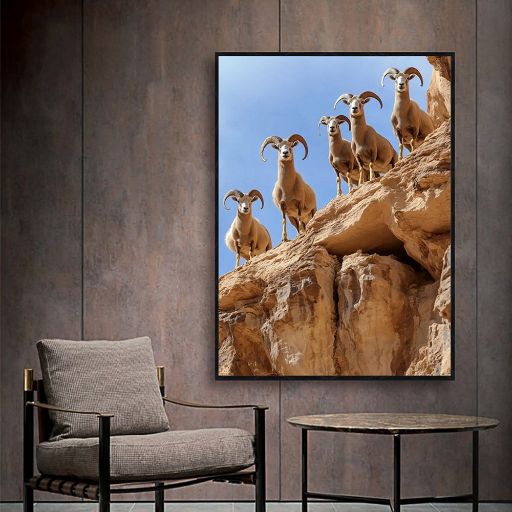 Majestic Desert Rams Canvas Wall Art