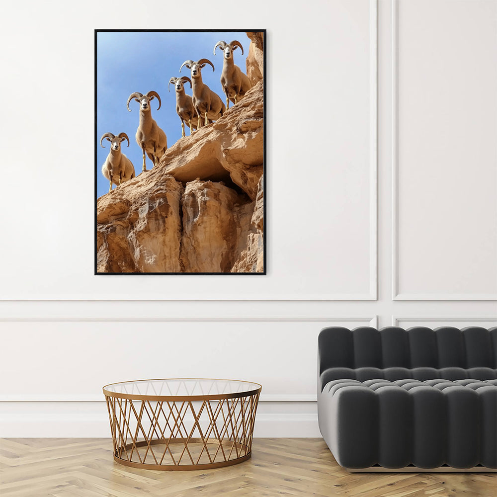 Majestic Desert Rams Canvas Wall Art