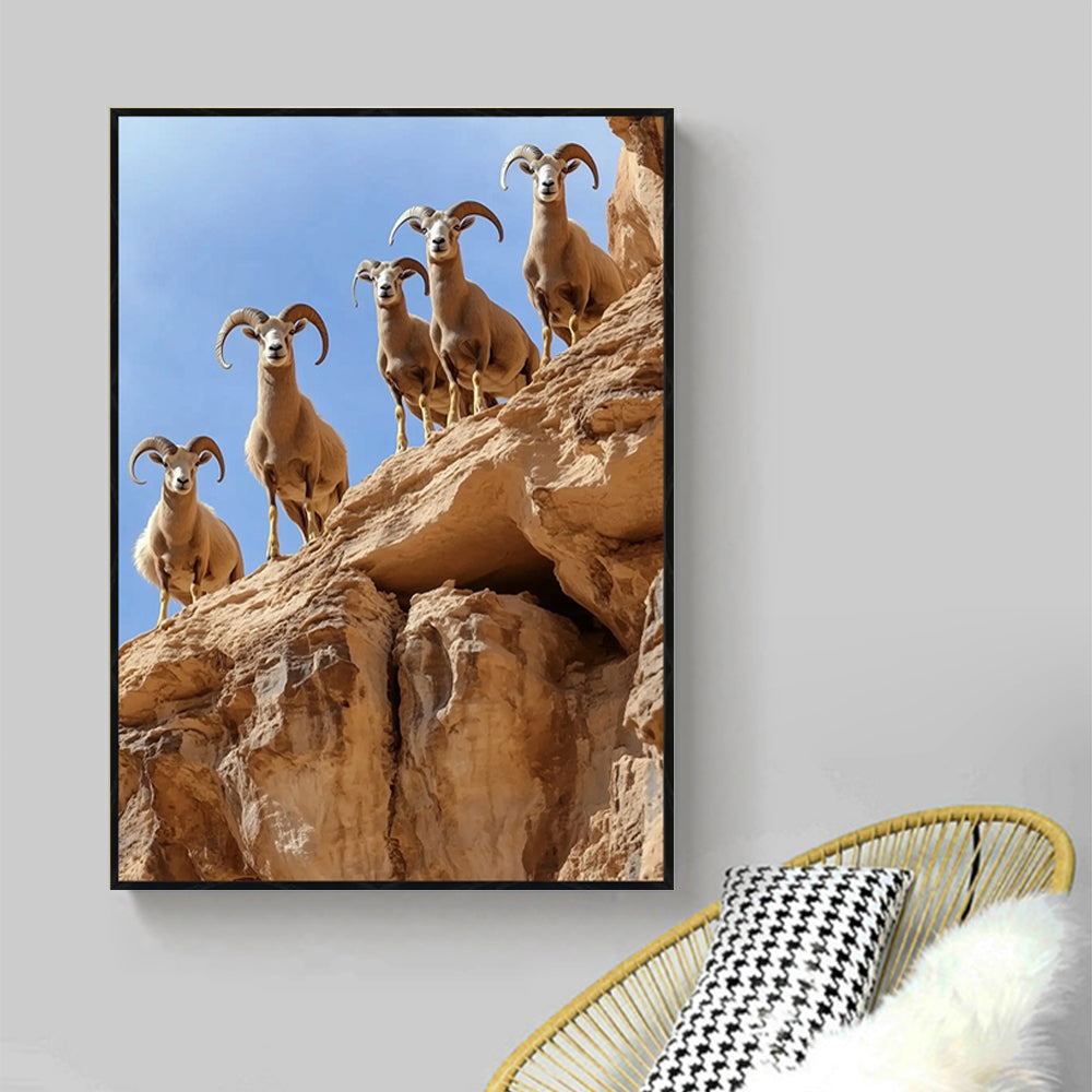 Majestic Desert Rams Canvas Wall Art