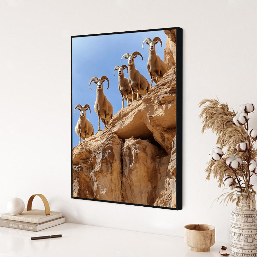 Majestic Desert Rams Canvas Wall Art
