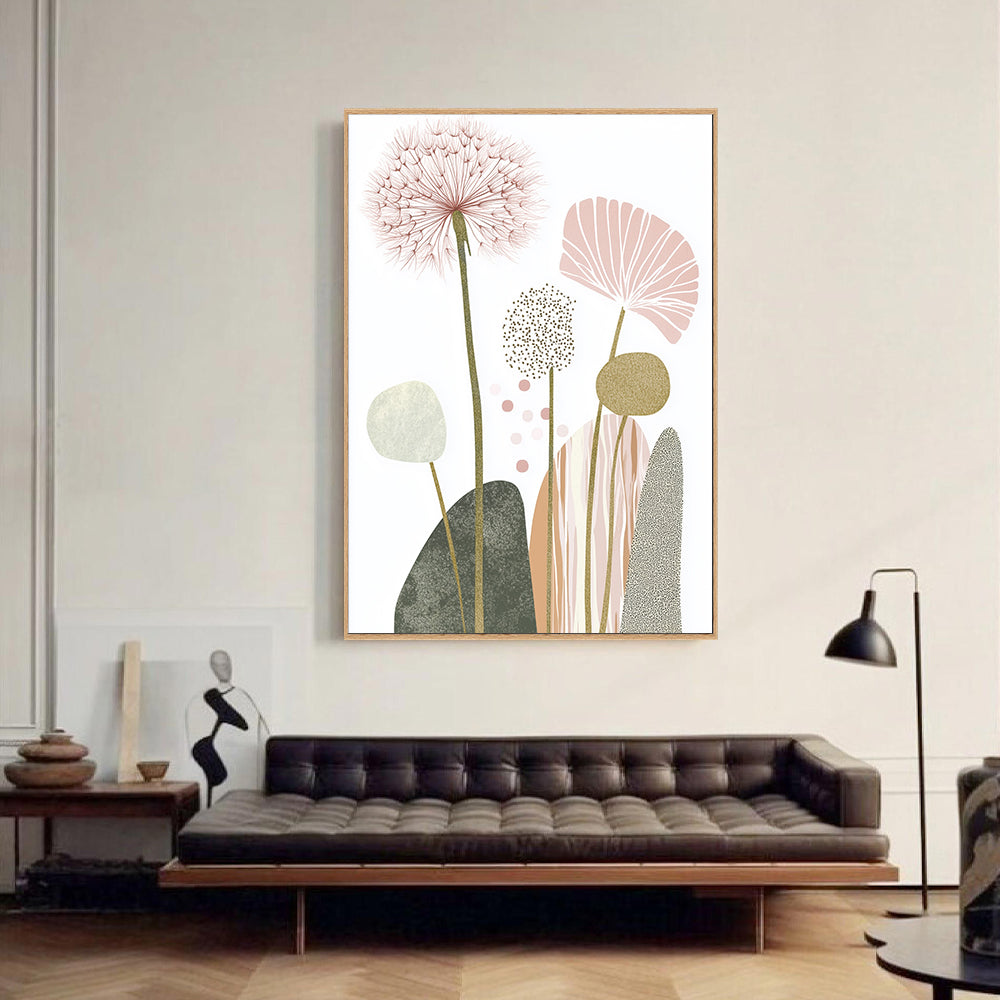 Whimsical Floral – Soft Pastel Botanical Design Canvas Wall Art