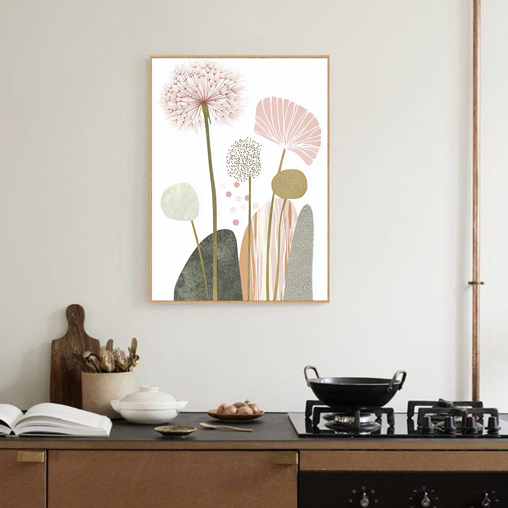 Whimsical Floral – Soft Pastel Botanical Design Canvas Wall Art